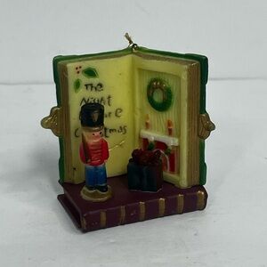 vintage christmas the night before christmas plastic book ornament toy soldier